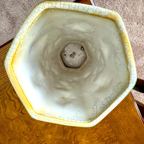 Vintage Embossed Rose Crackle Vase/Planter by Bloom Rite -MCM - Circa 1950s - Picture 3 of 4